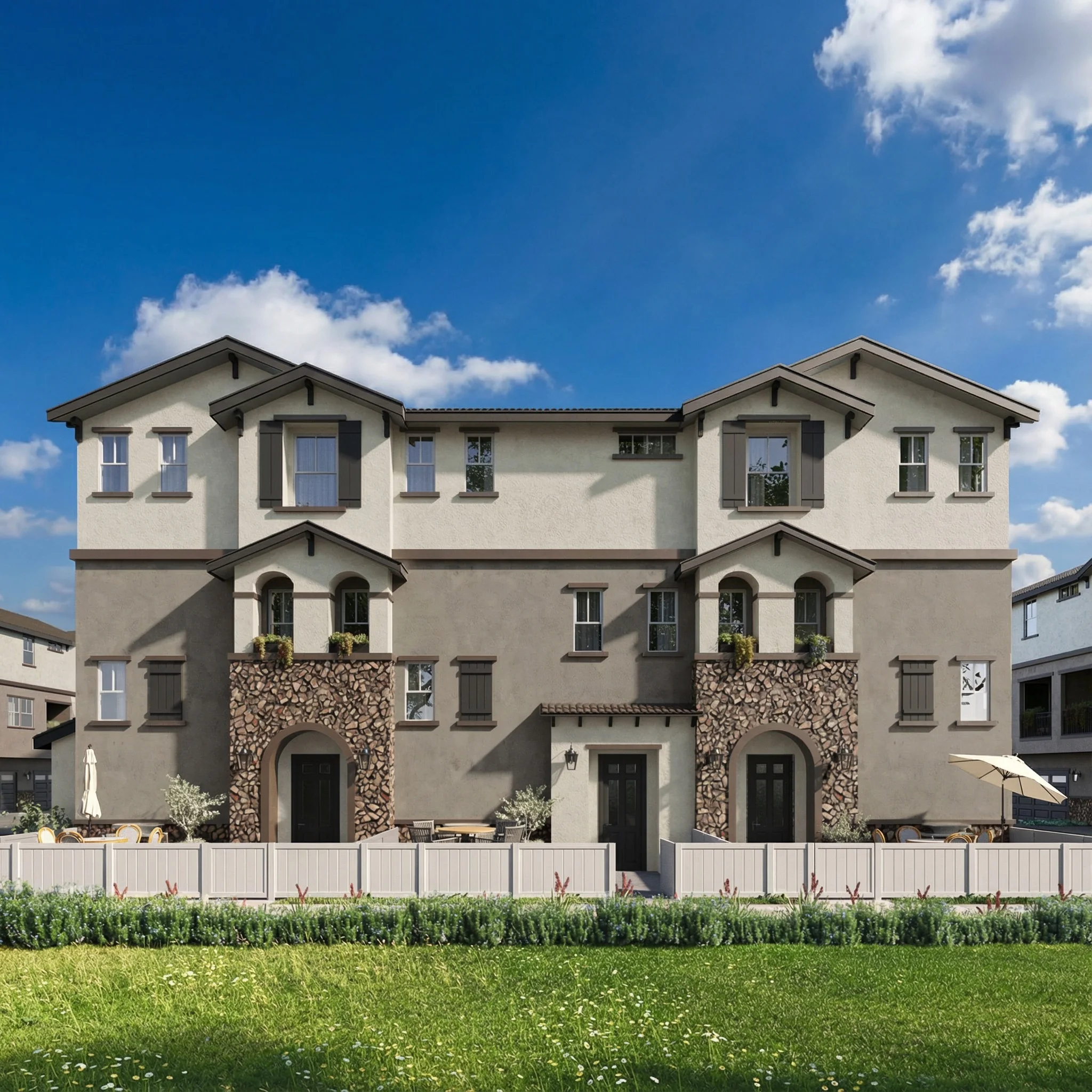 Front facade of the three-story home — Pico Place