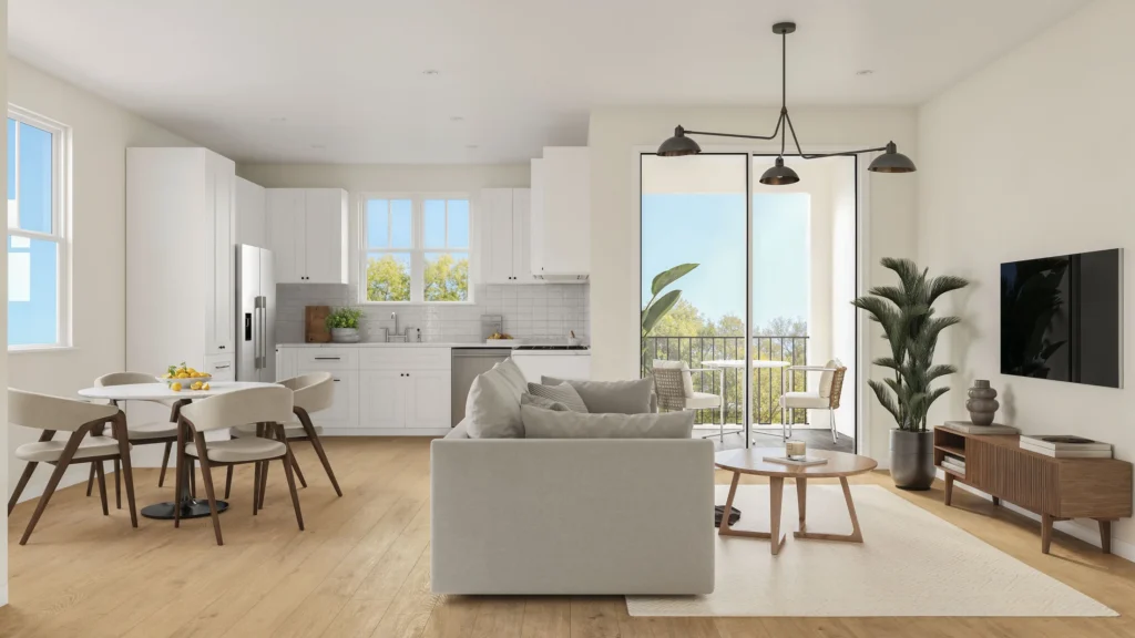 Open-plan living, kitchen and dining area — Pico Place