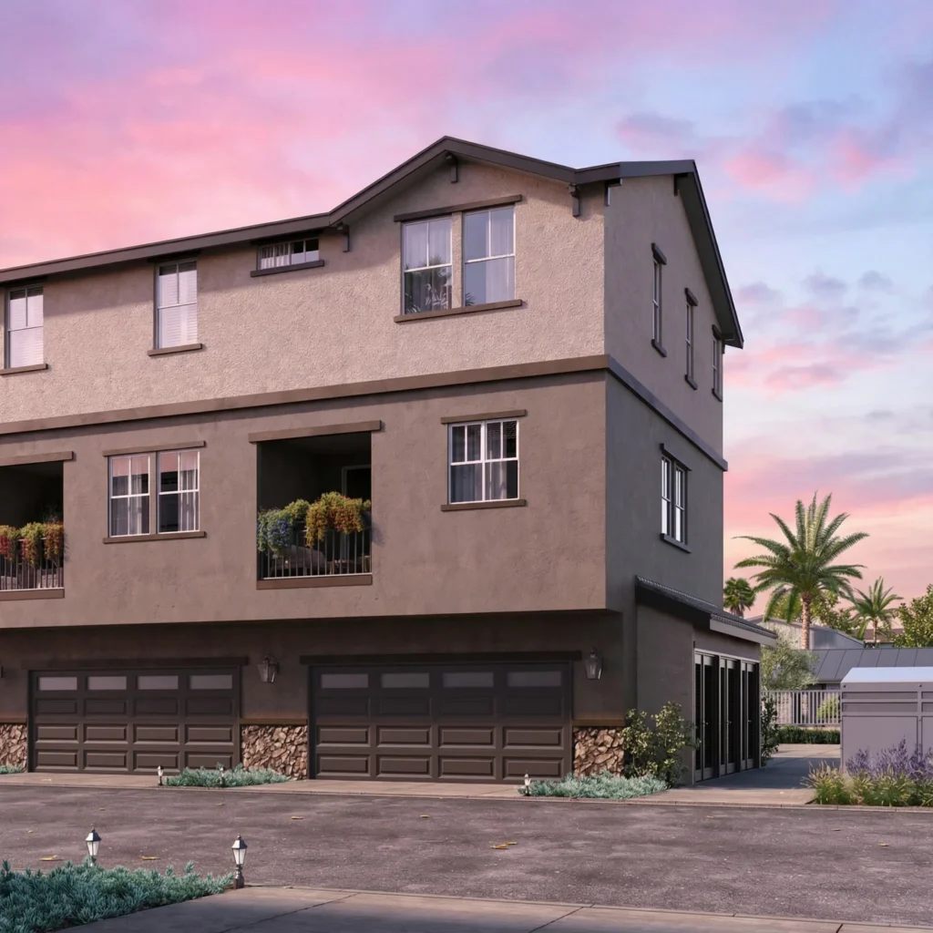 Exterior at twilight — Pico Place