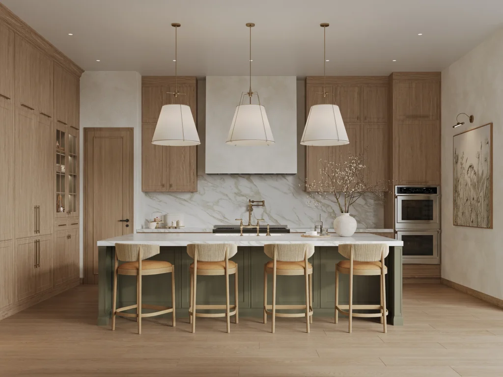 Kitchen with a large central island — Robin Hill Estate