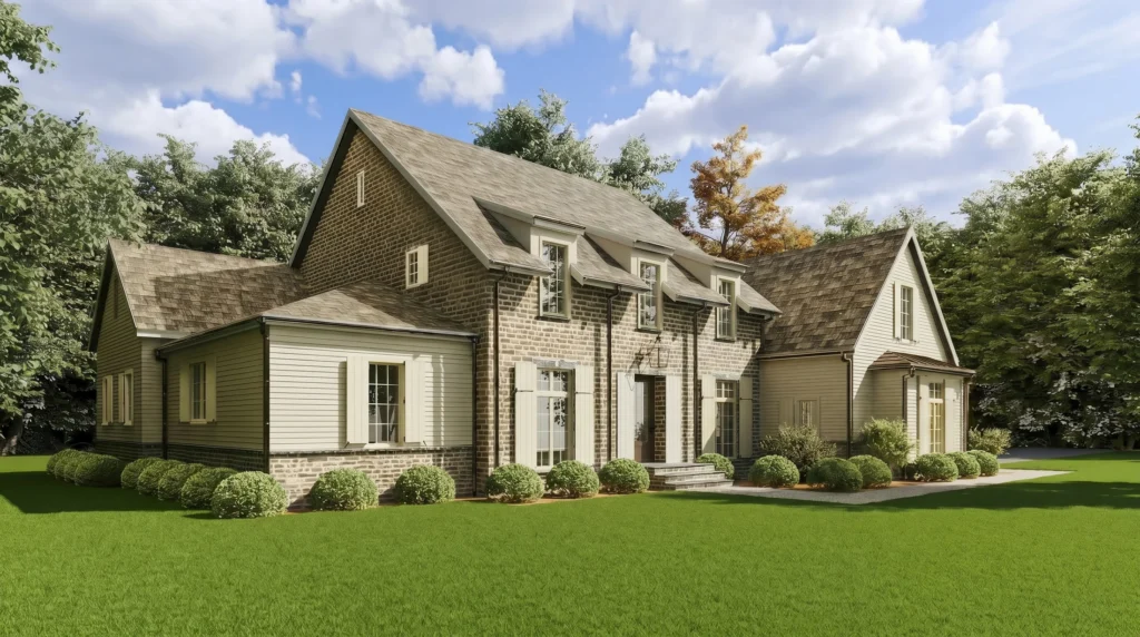 Front exterior of the gabled home — Stone Hollow